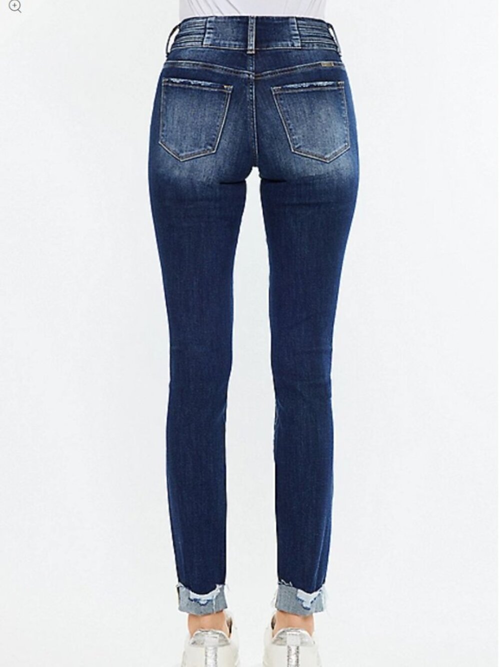 KanCan™ Curvy Mid Rise Ripped Cuffed Hem Skinny Jean - Picture 3 of 4
